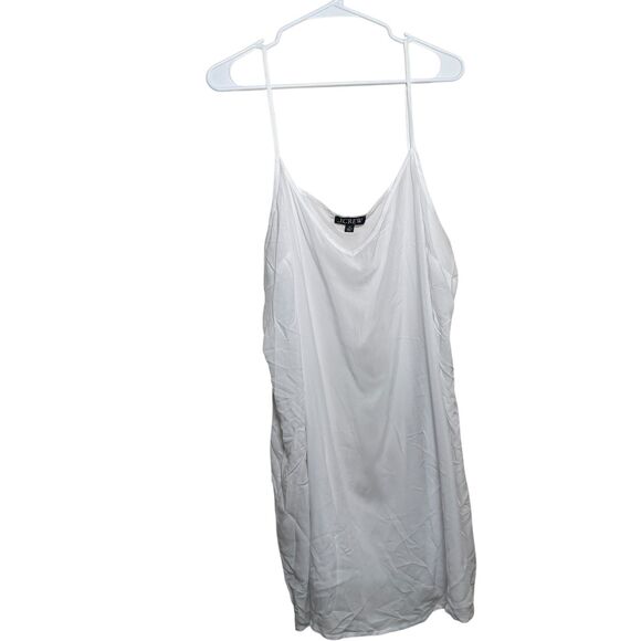 J Crew Slip Dress Women's 2X White Sleeveless Lightweight Sheer Mini - Picture 1 of 8